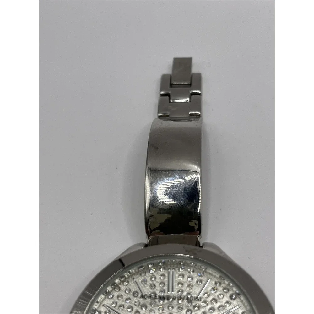 Adrienne Vittadini Women's‎ Quartz Watch Rhinestone Dial 37mm Case- New Battery